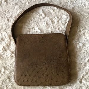 Ostrich leather and suede vintage purse